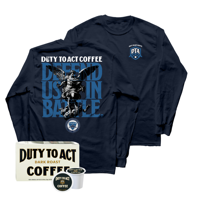 Defend Us In Battle Long Sleeve & Dark Roast