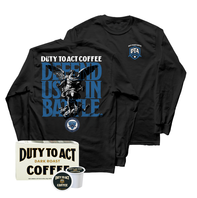 Defend Us In Battle Long Sleeve & Dark Roast
