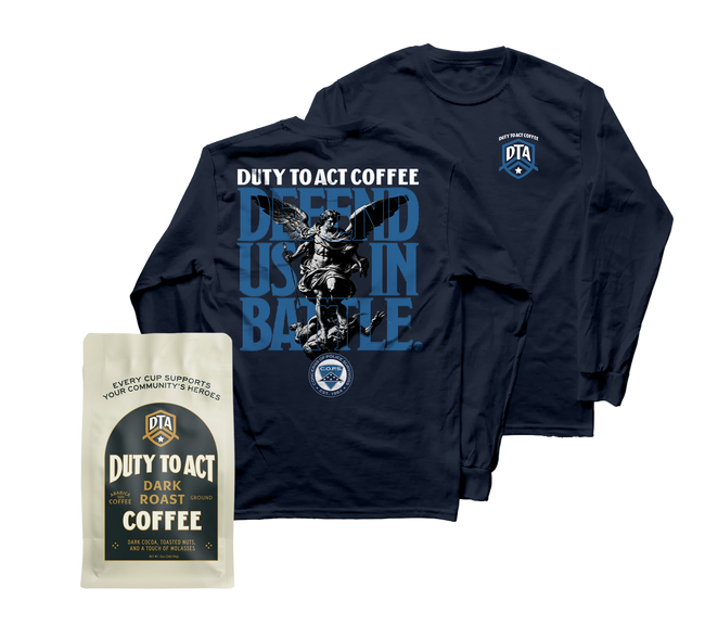 Defend Us In Battle Long Sleeve & Dark Roast