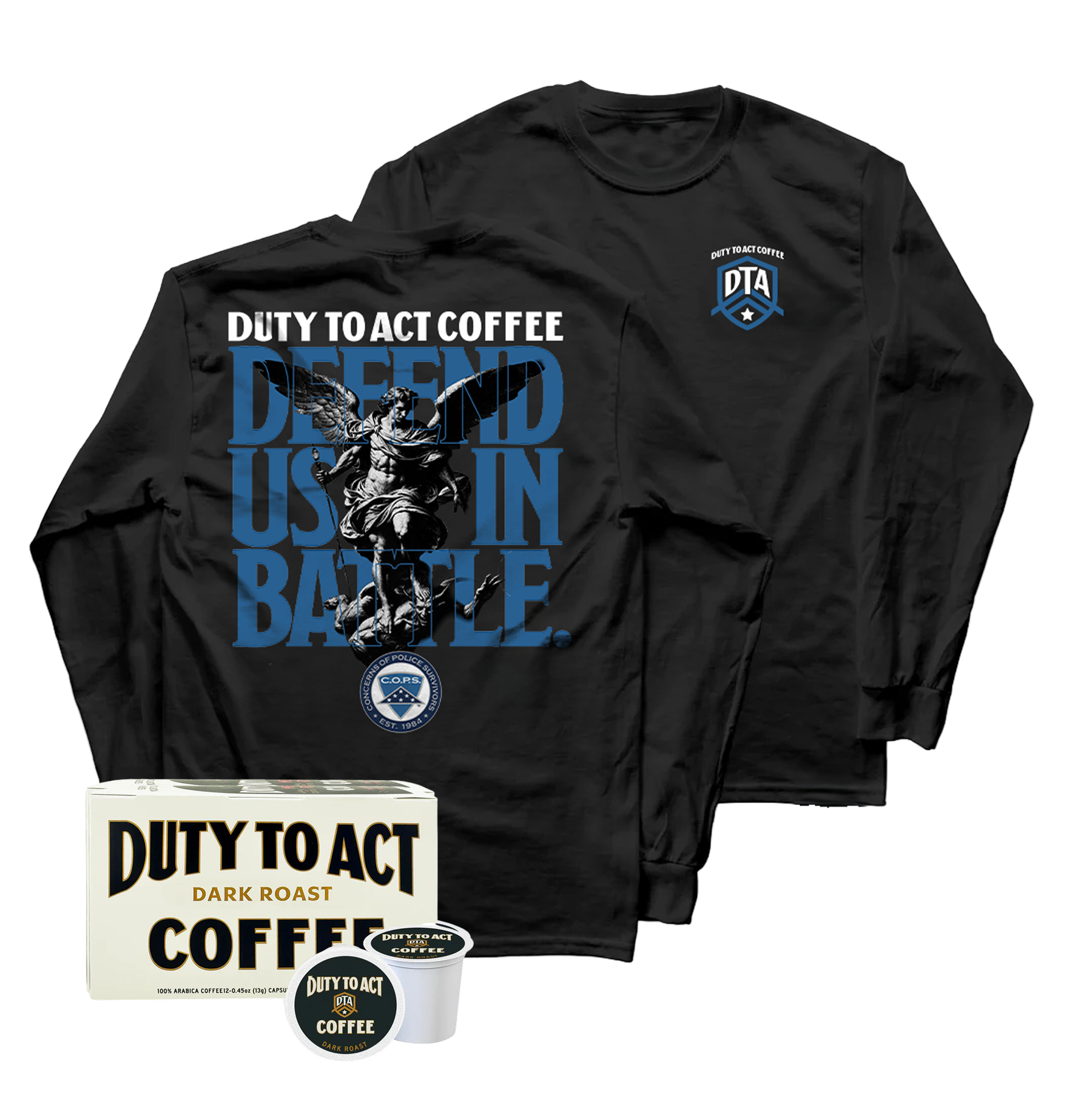 Defend Us In Battle Long Sleeve & Dark Roast