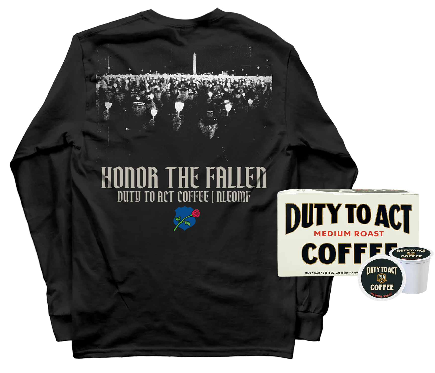 Honor The Fallen Candle Light Long Sleeve & Medium Roast