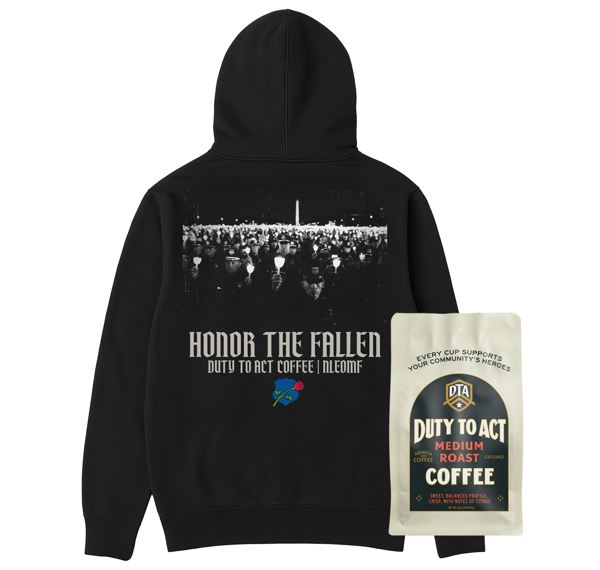 Honor The Fallen Candle Light Hoodie & Medium Roast