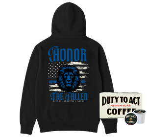 Honor The Fallen Lion Long Hoodie & Medium Roast