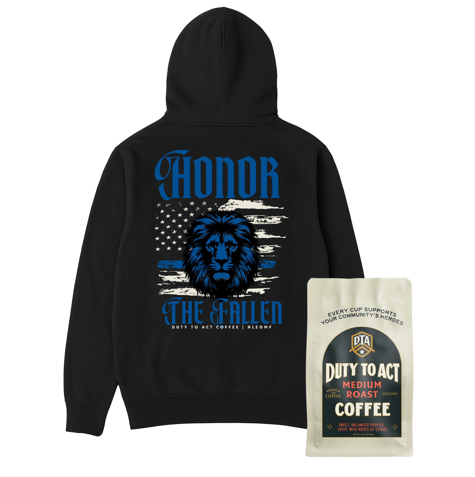 Honor The Fallen Lion Long Hoodie & Medium Roast