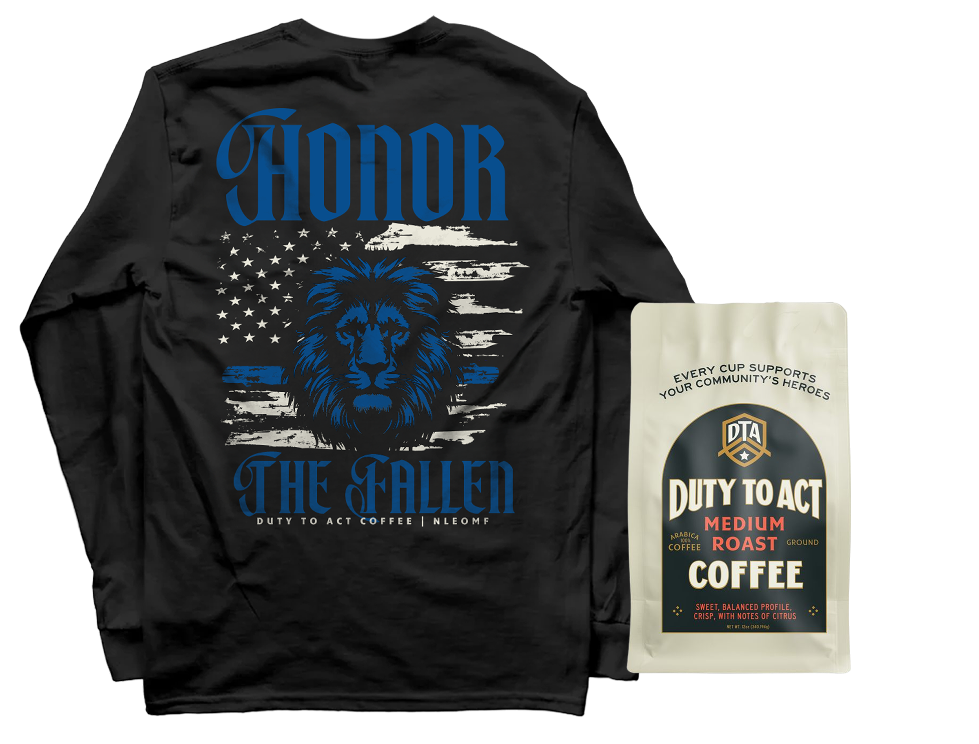 Honor The Fallen Lion Long Sleeve & Medium Roast
