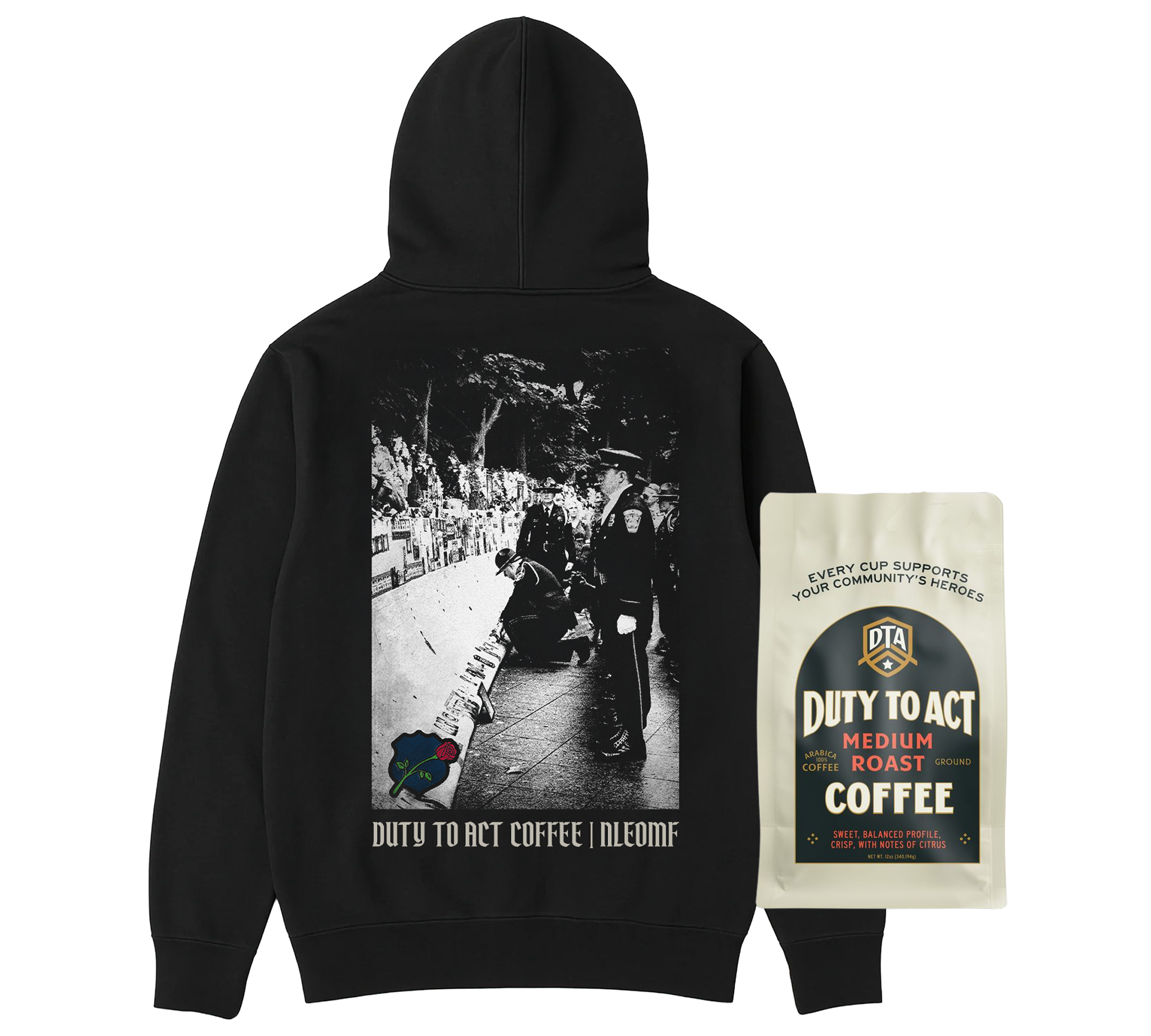 Honor The Fallen Names Hoodie & Medium Roast