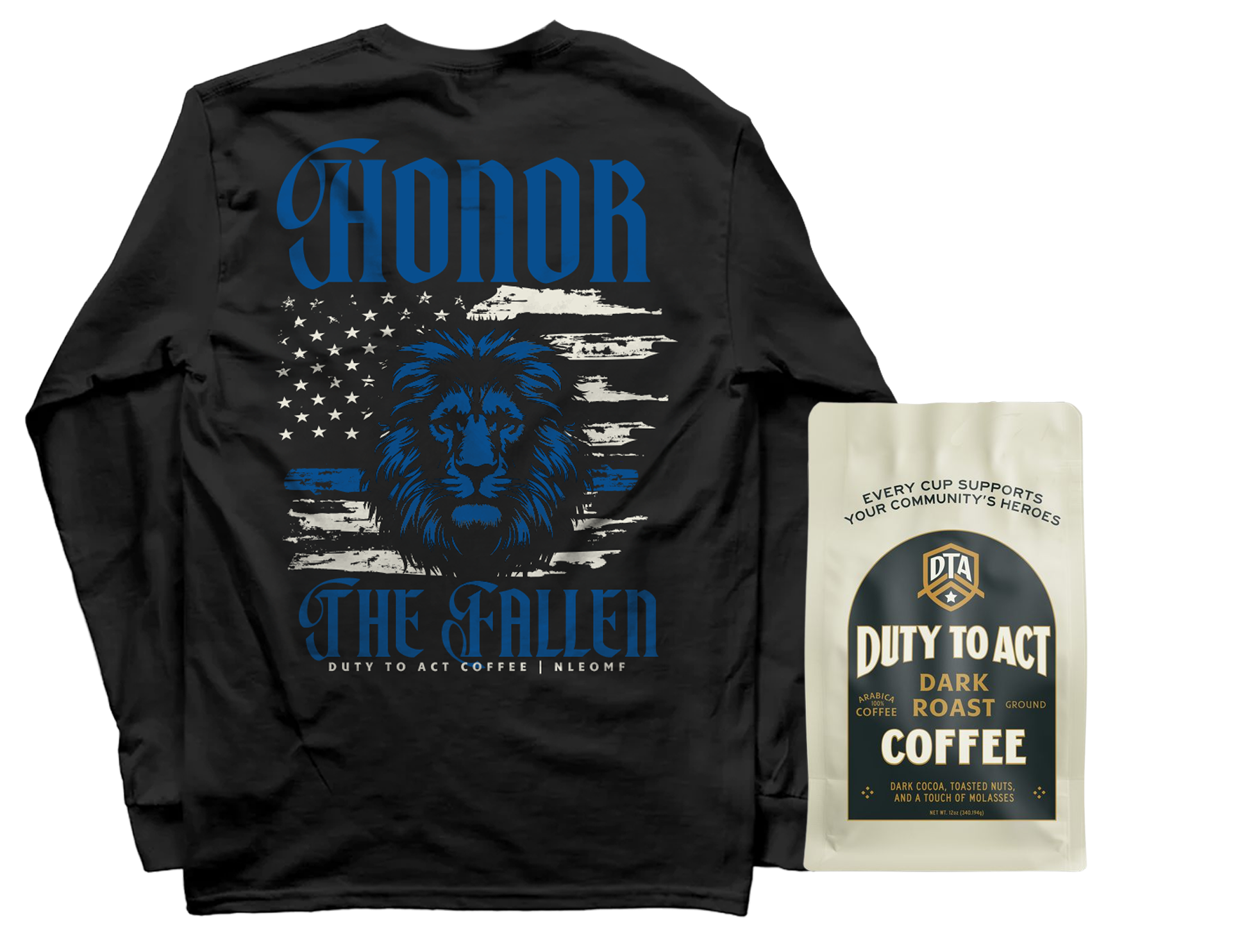 Honor The Fallen Lion Long Sleeve & Dark Roast