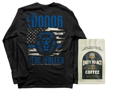 Honor The Fallen Lion Long Sleeve & Dark Roast