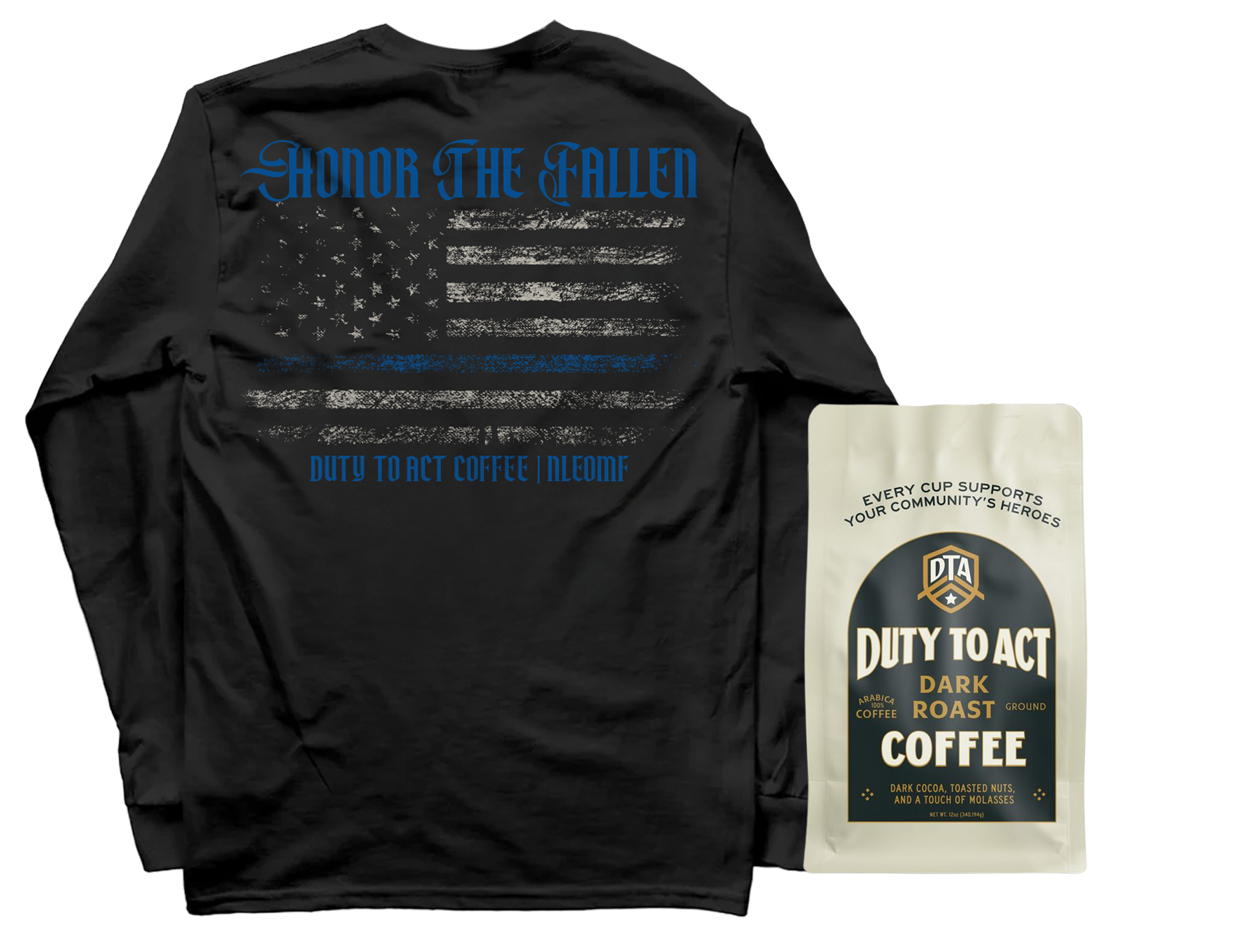 Honor The Fallen Flag Long Sleeve & Dark Roast