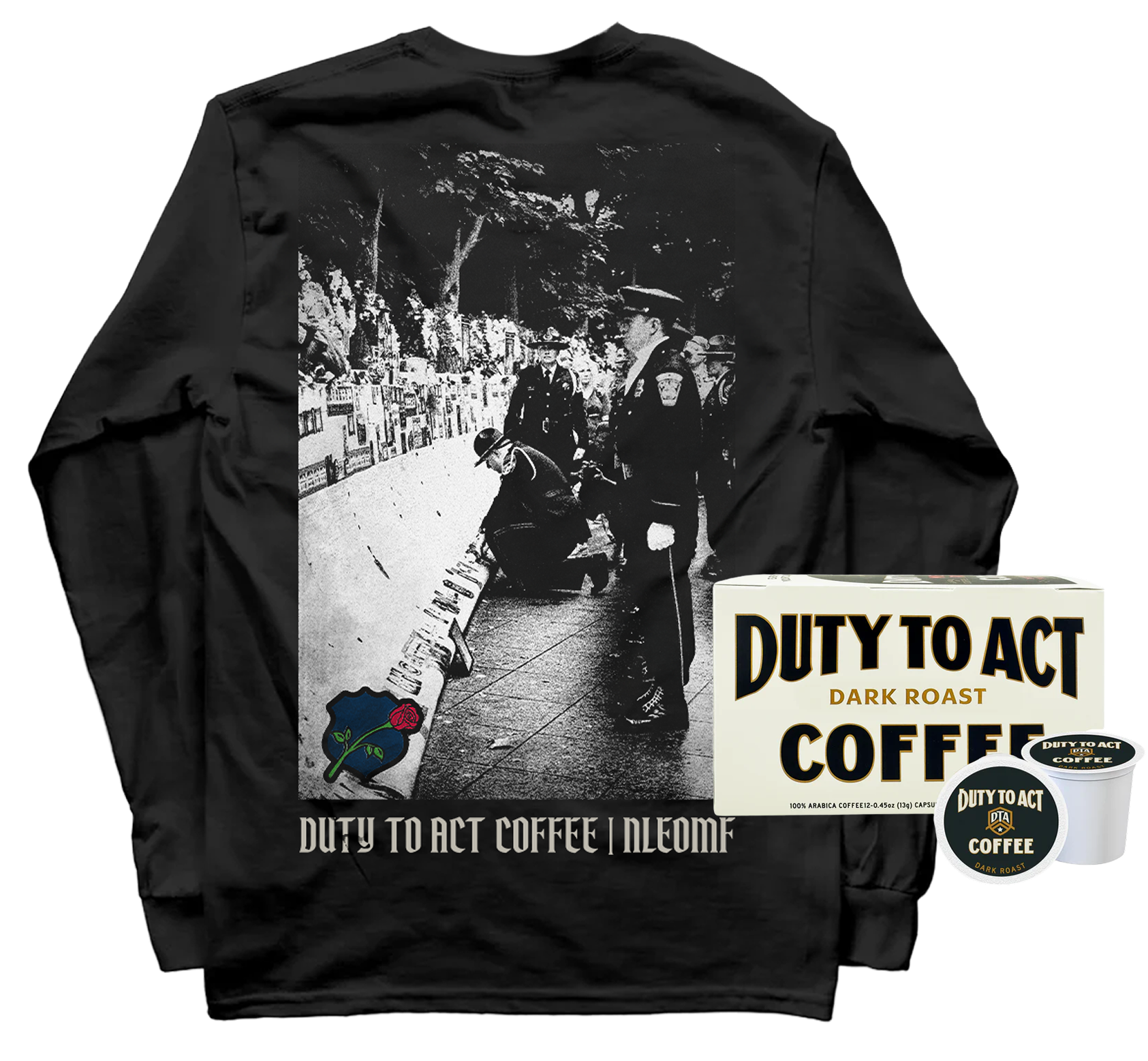 Honor The Fallen Names Long Sleeve & Dark Roast