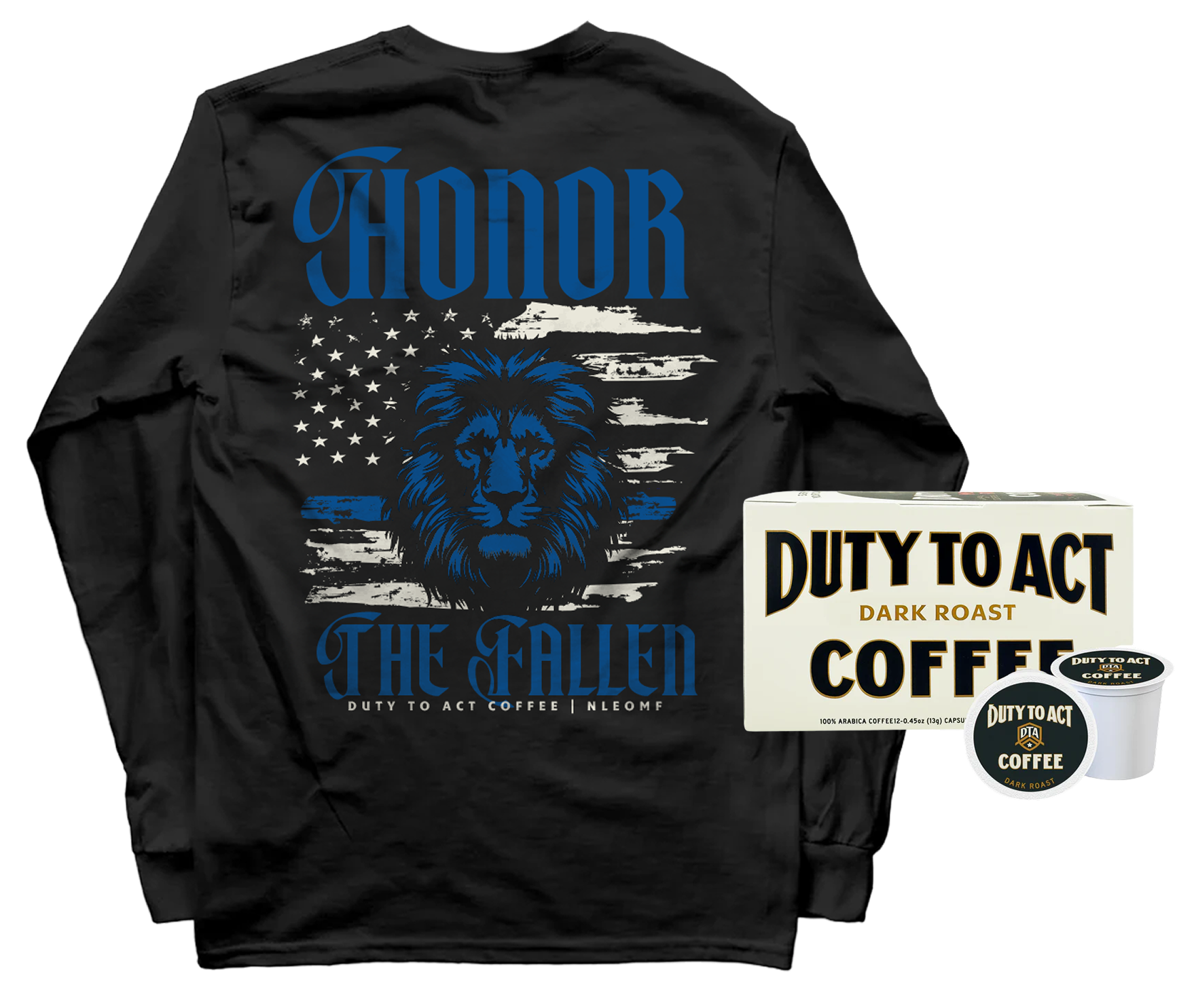 Honor The Fallen Lion Long Sleeve & Dark Roast