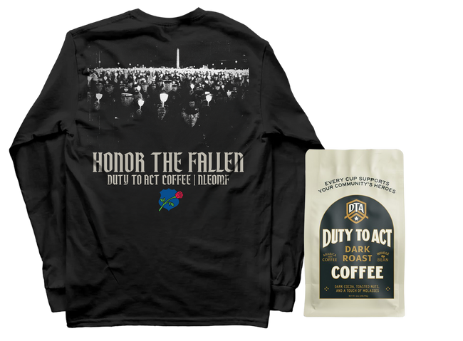 Honor The Fallen Candle Light Long Sleeve & Dark Roast