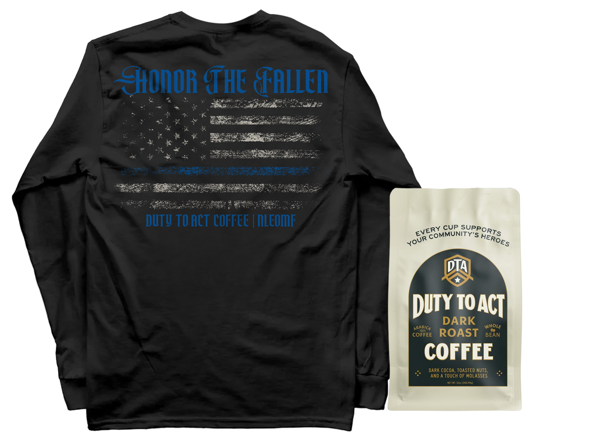 Honor The Fallen Flag Long Sleeve & Dark Roast