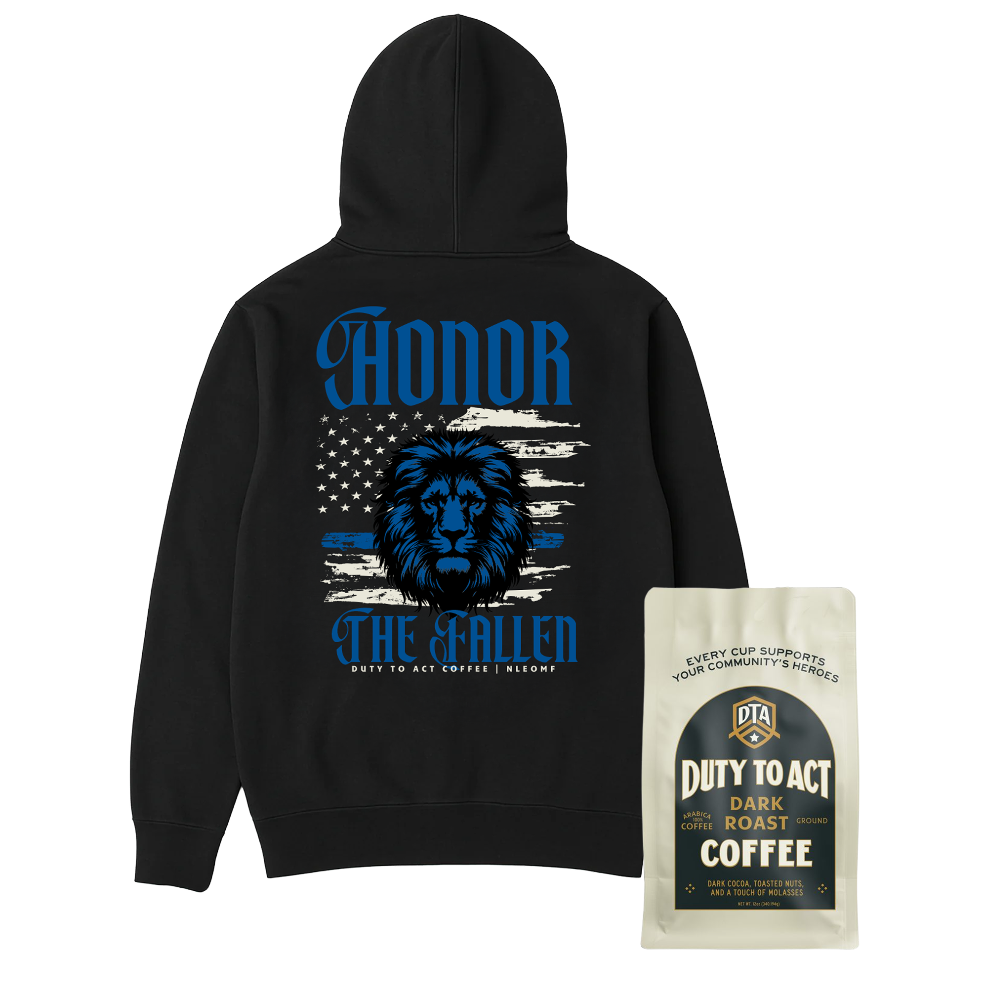 Honor The Fallen Lion Hoodie & Dark Roast