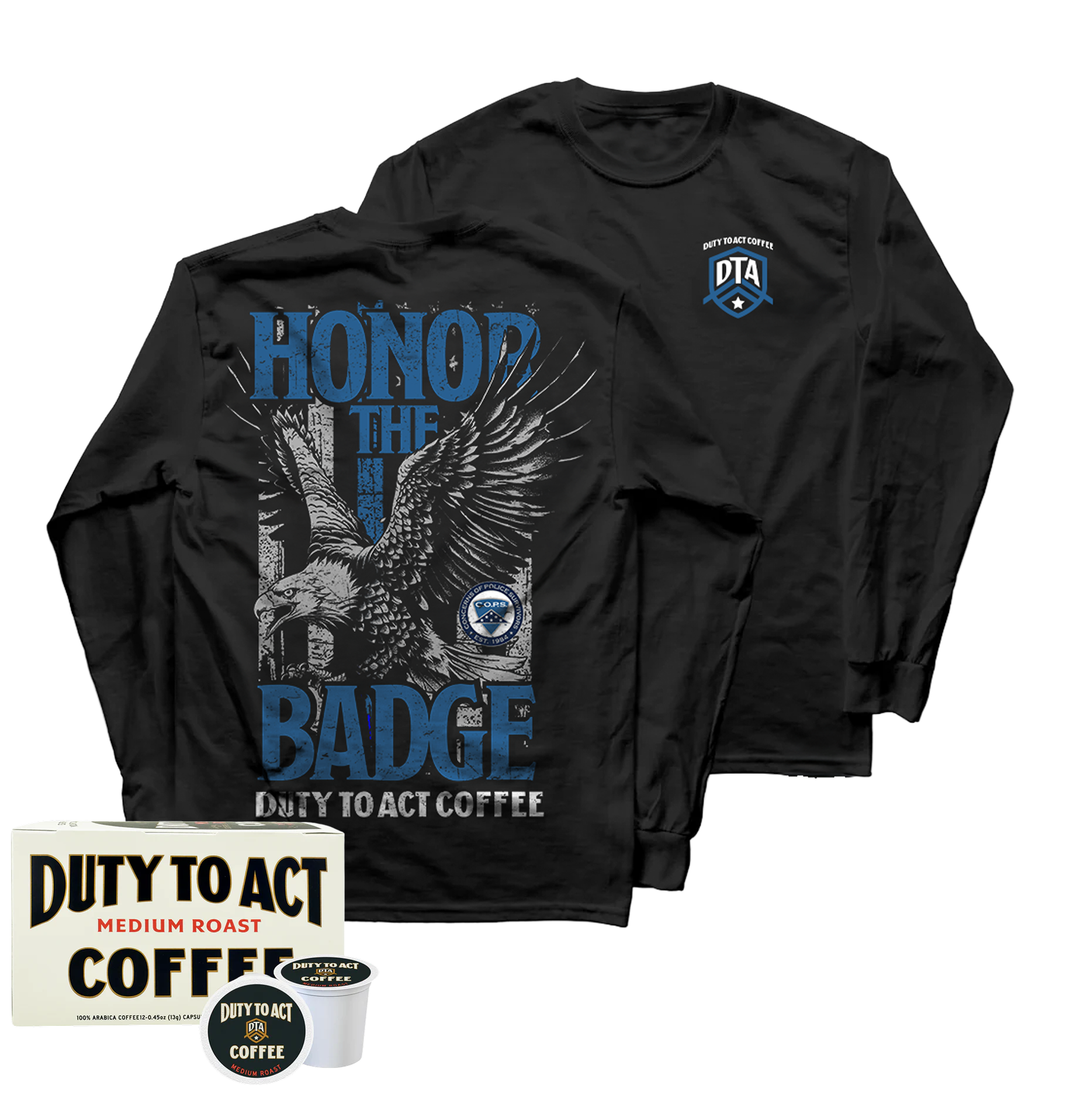 Honor The Badge Long Sleeve & Medium Roast Coffee