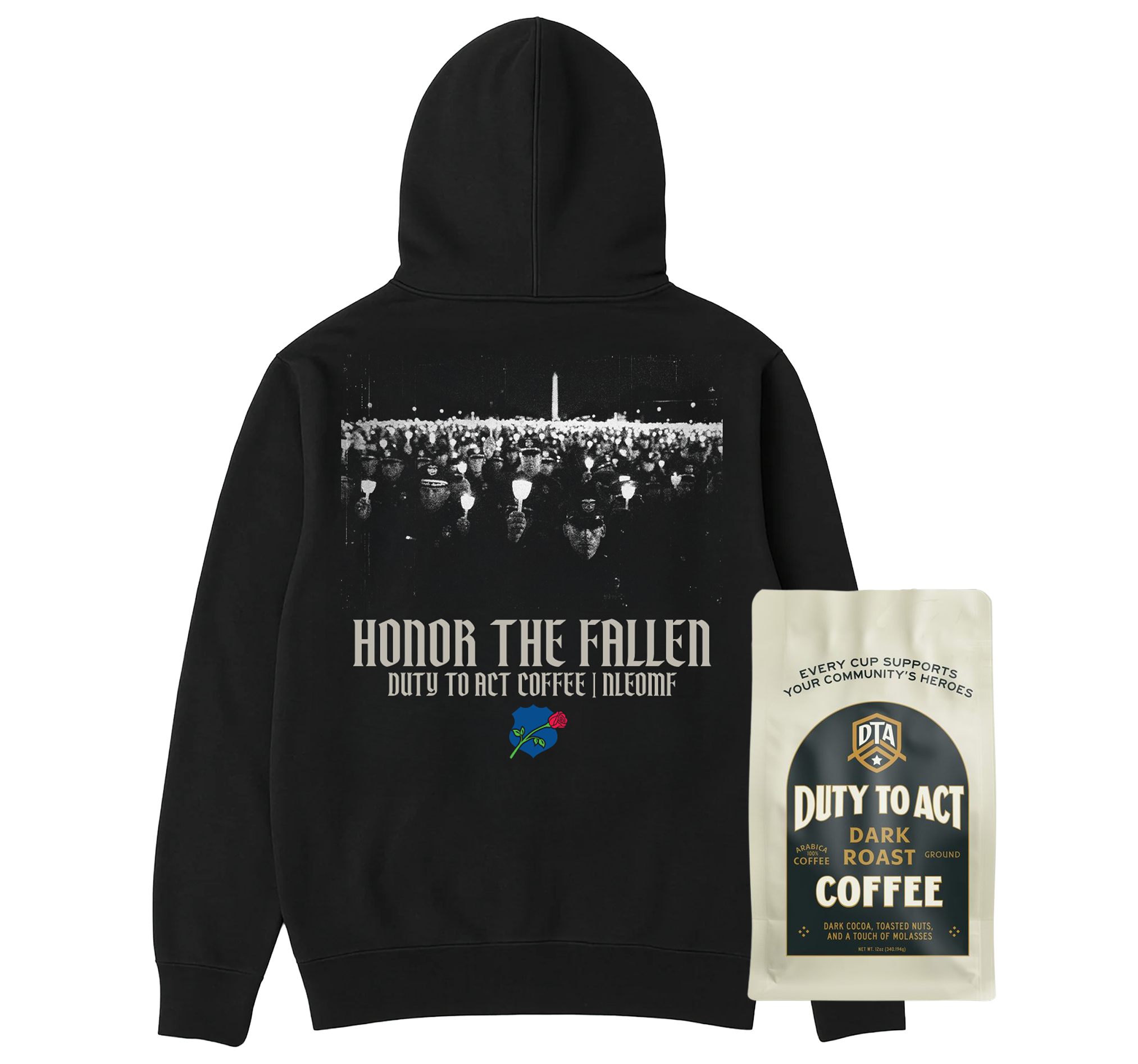 Honor The Fallen Candle Light Hoodie & Dark Roast