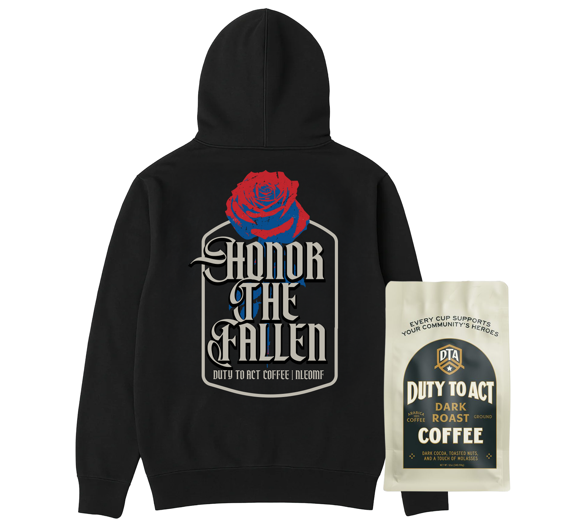 Honor The Fallen Rose Hoodie & Dark Roast