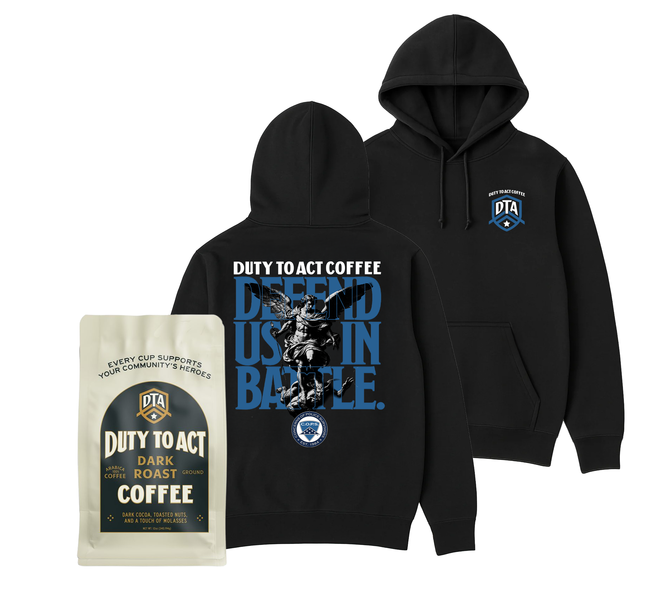 Defend Us In Battle Hoodie & Dark Roast