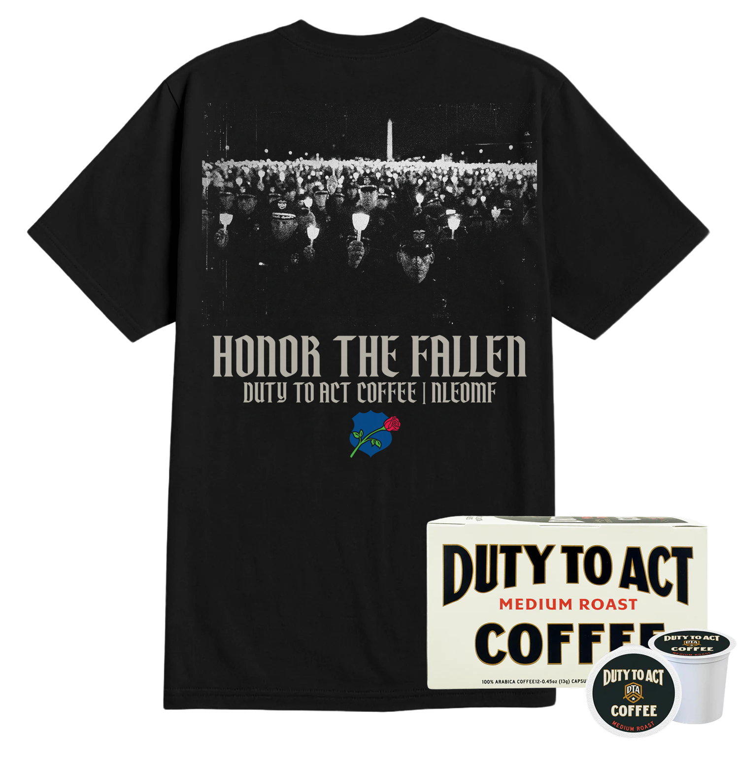 Honor The Fallen Candle Light T-Shirt & Medium Roast