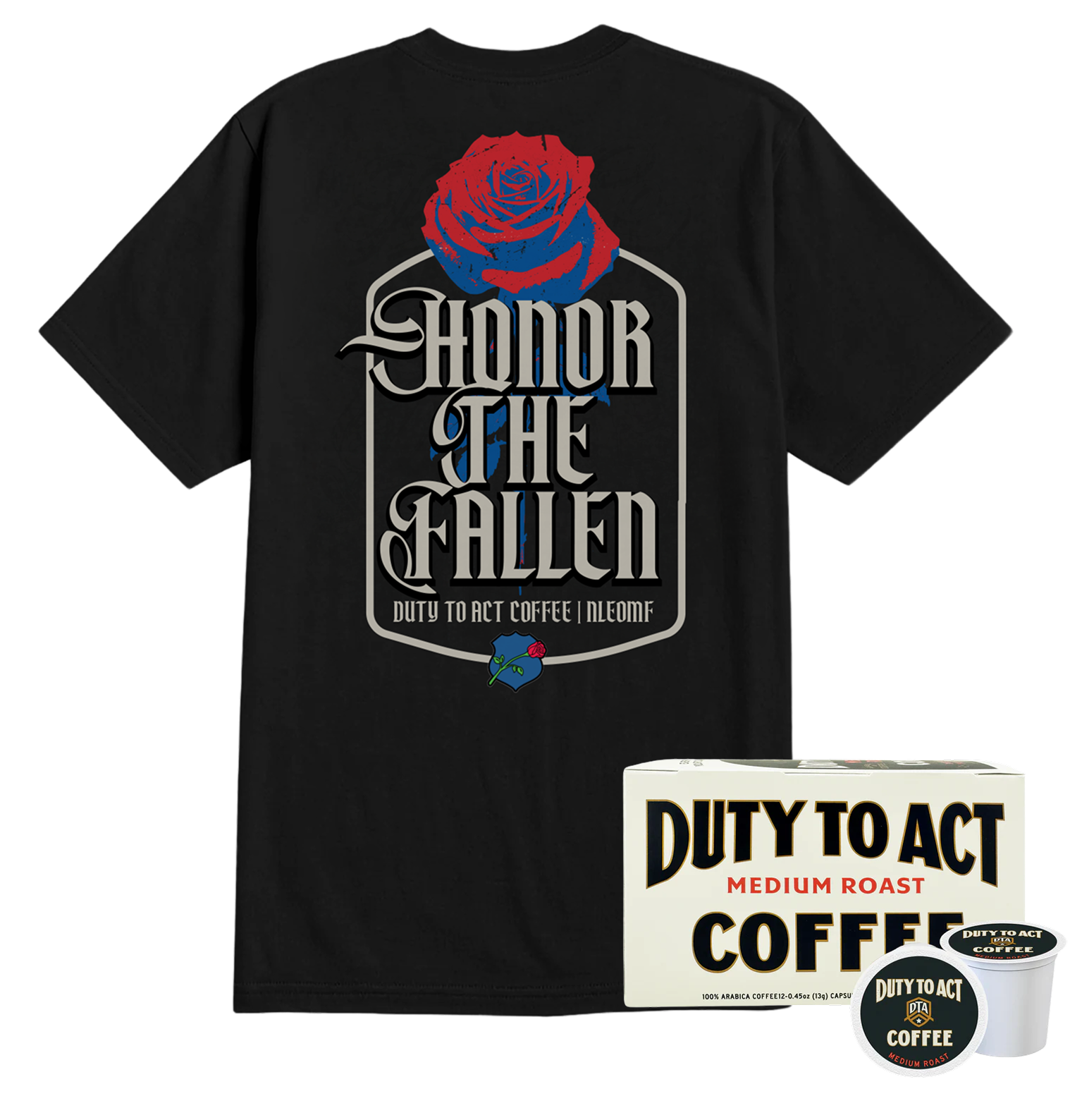 Honor The Fallen Rose T-Shirt & Medium Roast