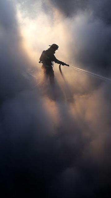 Silhouette in smoke