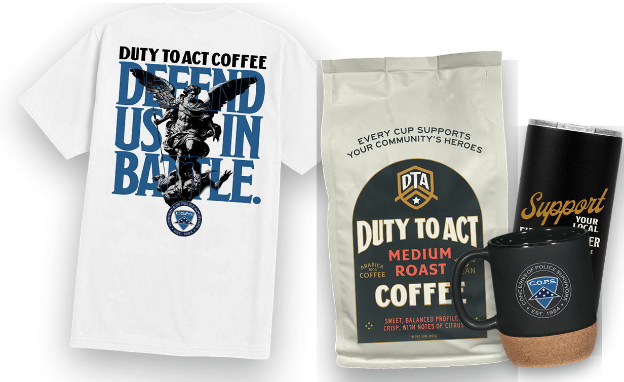 The C.O.P.S. capsule and 10 lb of Duty To Act coffee